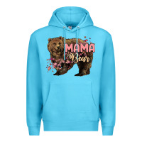 Ocean Blue Mama bear mother's day Premium Hoodie - HowdyJamesFarm