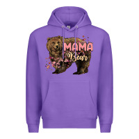 Purple Mama bear mother's day Premium Hoodie - HowdyJamesFarm