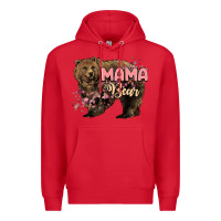 Red Mama bear mother's day Premium Hoodie - HowdyJamesFarm