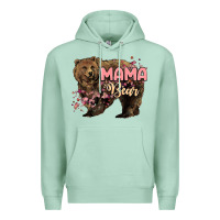 Seafoam Mama bear mother's day Premium Hoodie - HowdyJamesFarm