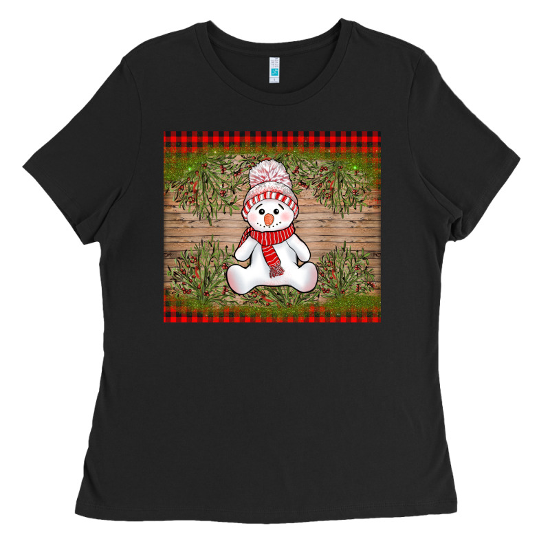 Christmas Snowman Ladies Tee by AdoDesignShop | Teevron