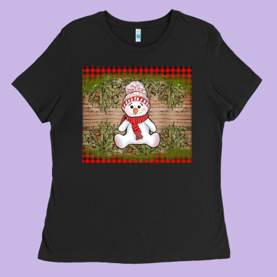 Christmas Snowman Ladies Tee Designed By Adodesignshop