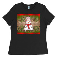 Black Christmas snowman Ladies Tee - AdoDesignShop
