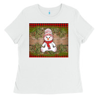 White Christmas snowman Ladies Tee - AdoDesignShop