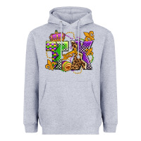 Heather Grey texas mardi gras olivia Heavyweight Hoodie - OliviaCreatesArt