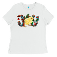 White Christmas Joy With Chick Ladies Tee - RanaPortraitStore