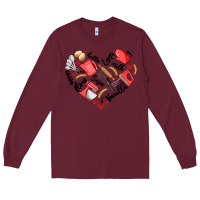 Burgundy bake tools heart Long Sleeve Tee - Artiststas