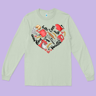 Bake Tools Heart Long Sleeve Tee Designed By Artiststas