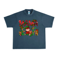 Midnight Navy Mama Elf with Gift Christmas Urban Heavy Tee - NancyCooperArtShop