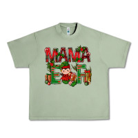 Oil Green Mama Elf with Gift Christmas Urban Heavy Tee - NancyCooperArtShop