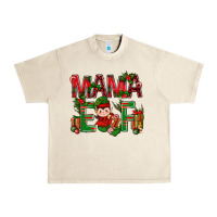 Sandshell Mama Elf with Gift Christmas Urban Heavy Tee - NancyCooperArtShop