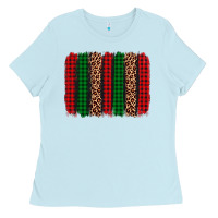 Baby Blue christmas glitter leopard brushstroke Ladies Tee - AdoDesignShop