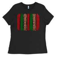 Black christmas glitter leopard brushstroke Ladies Tee - AdoDesignShop