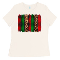 Christmas Glitter Leopard Brushstroke Ladies Tee | Teevron