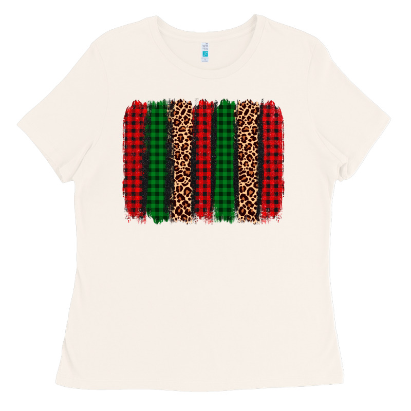 Christmas Glitter Leopard Brushstroke Ladies Tee by AdoDesignShop | Teevron