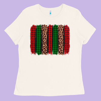 Christmas Glitter Leopard Brushstroke Ladies Tee Designed By Adodesignshop