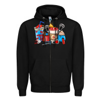 Black Lacrosse coffee cups Zipper Hoodie - HowdyJamesFarm