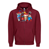 Burgundy Lacrosse coffee cups Zipper Hoodie - HowdyJamesFarm