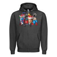 Charcoal Heather Lacrosse coffee cups Zipper Hoodie - HowdyJamesFarm