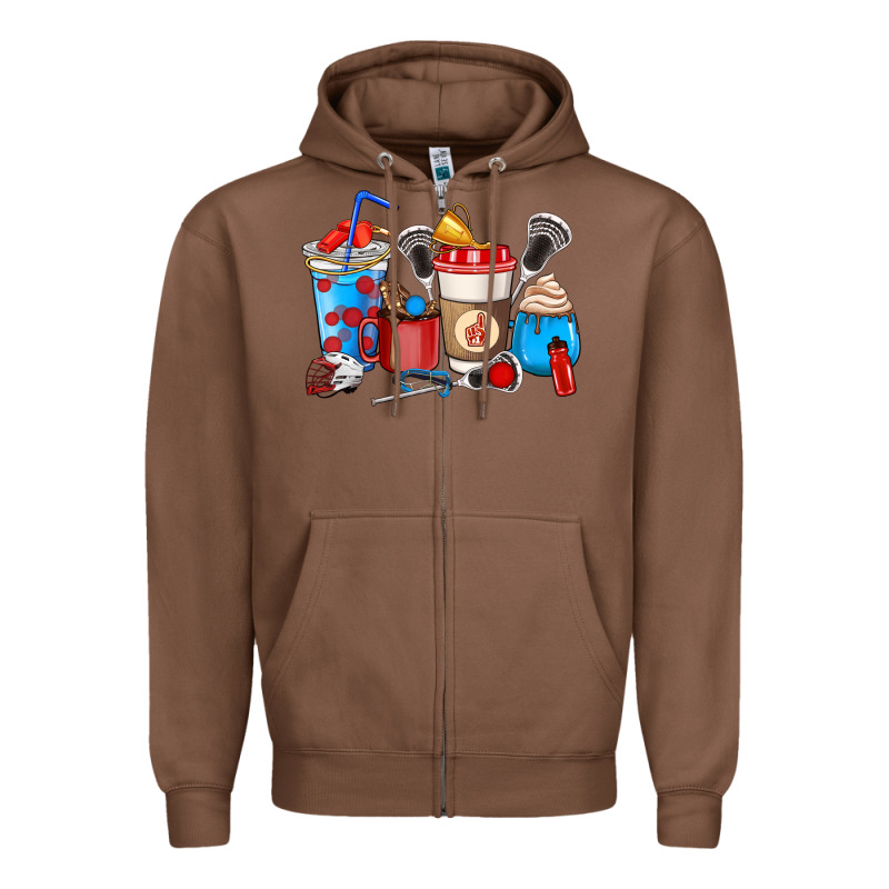Lacrosse Coffee Cups Zipper Hoodie by HowdyJamesFarm | Teevron