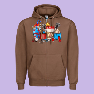 Lacrosse Coffee Cups Zipper Hoodie Designed By Howdyjamesfarm