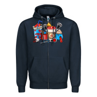 Navy Lacrosse coffee cups Zipper Hoodie - HowdyJamesFarm