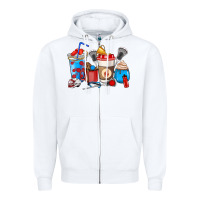 White Lacrosse coffee cups Zipper Hoodie - HowdyJamesFarm
