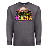 Charcoal Heather baseball mama Premium Sweatshirt - OliviaCreatesArt