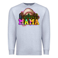 Heather Grey baseball mama Premium Sweatshirt - OliviaCreatesArt
