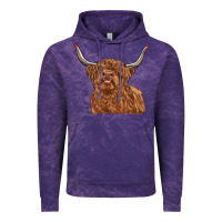 Cloud Purple highland cow Vintage Hoodie - RanaPortraitStore