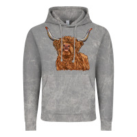 Cloud Rock highland cow Vintage Hoodie - RanaPortraitStore