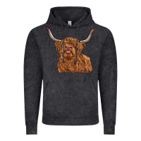 Vintage Black highland cow Vintage Hoodie - RanaPortraitStore
