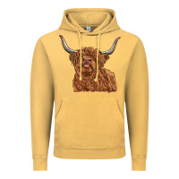 Vintage Mustard highland cow Vintage Hoodie - RanaPortraitStore