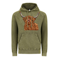 Vintage Olive highland cow Vintage Hoodie - RanaPortraitStore