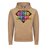 Vintage Coffee super teacher with leopard Vintage Hoodie - NancyCooperArtShop