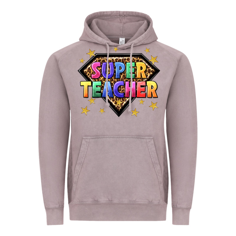 Super Teacher With Leopard Vintage Hoodie by NancyCooperArtShop | Teevron