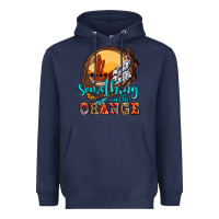Navy something in the orange olivia Heavyweight Hoodie - OliviaCreatesArt