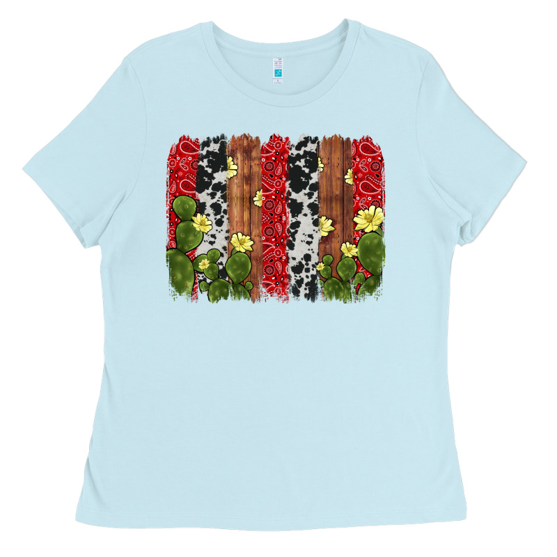 Cactus Cowhide  Brushstroke Ladies Tee by AdoDesignShop | Teevron