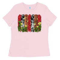 Bubblegum Pink cactus cowhide  brushstroke Ladies Tee - AdoDesignShop