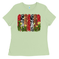 Matcha cactus cowhide  brushstroke Ladies Tee - AdoDesignShop