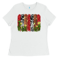 White cactus cowhide  brushstroke Ladies Tee - AdoDesignShop