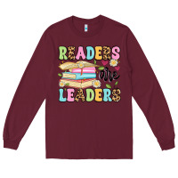 Burgundy readers are leaders Long Sleeve Tee - Artiststas