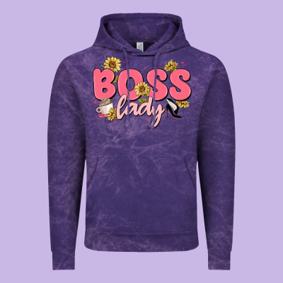 Boss Lady Vintage Hoodie Designed By Maliassmallbusiness