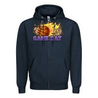 Navy game day basketball leopard flames fireball Zipper Hoodie - HowdyJamesFarm