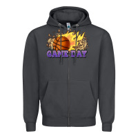 Smoke game day basketball leopard flames fireball Zipper Hoodie - HowdyJamesFarm