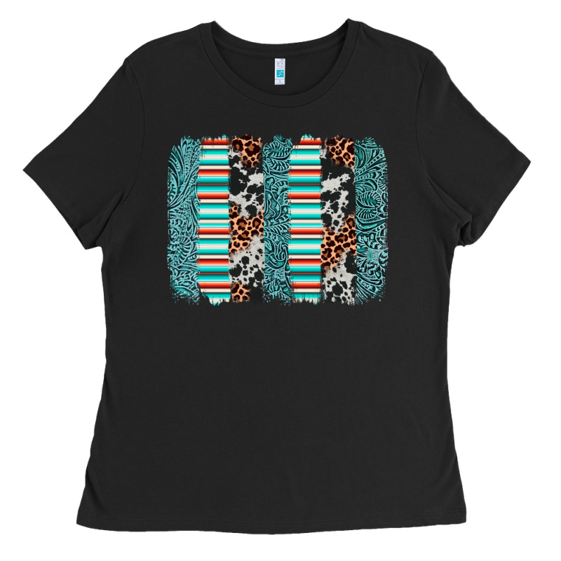 Serape Leopard Cowhide  Brushstroke Ladies Tee by AdoDesignShop | Teevron