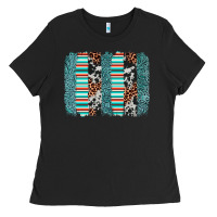 Black serape leopard cowhide  brushstroke Ladies Tee - AdoDesignShop