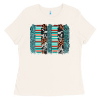 Bone serape leopard cowhide  brushstroke Ladies Tee - AdoDesignShop