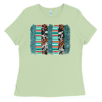 Matcha serape leopard cowhide  brushstroke Ladies Tee - AdoDesignShop