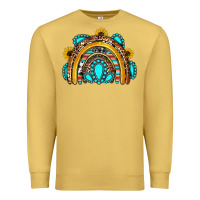 Antique Gold western gemstones sunflowers rainbow Premium Sweatshirt - OliviaCreatesArt